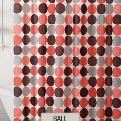 Cortina de Baño 100% PEVA ECA - Ball Rojo