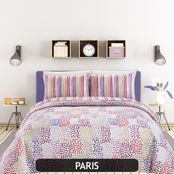 CUBRECAMA QUILT CON FUNDAS DE ALMOHADONES, DOBLE FAZ</br> <font color="grey", font size="1">MARCA: KAVANAGH</font>