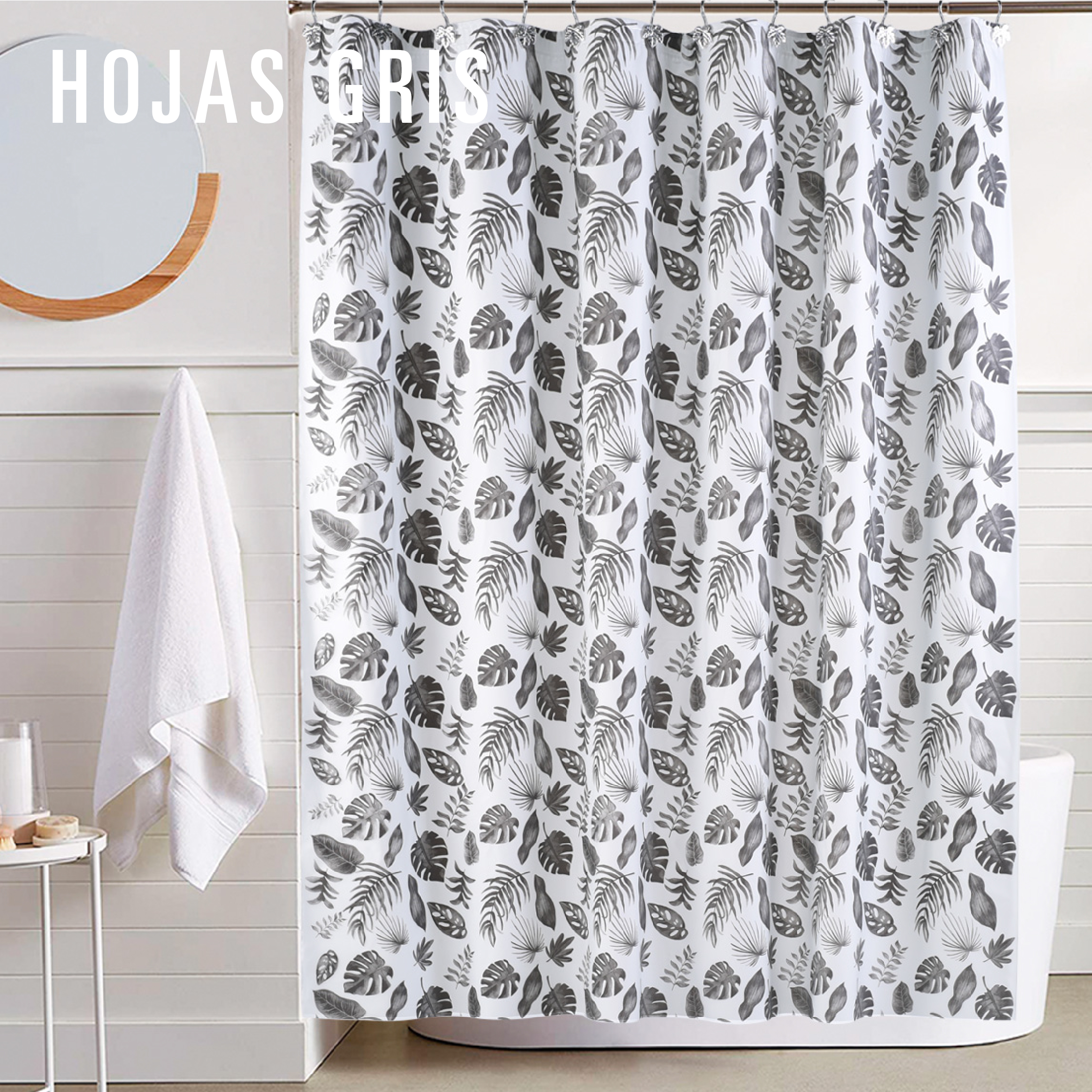 REDISEÑO WEB 2026 CORTINAS DE BAÑO HOJAS GRIS