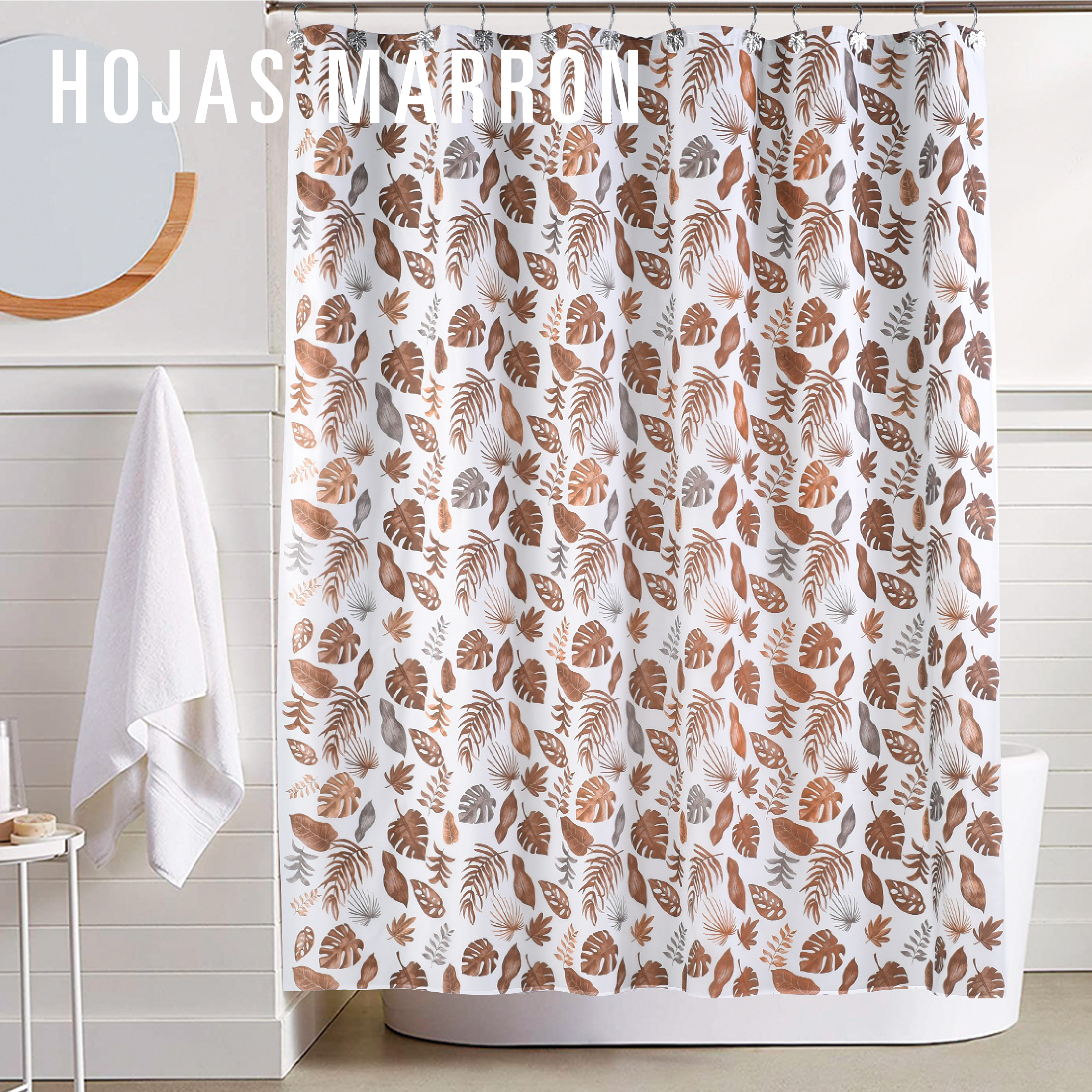 REDISEÑO WEB 2026 CORTINAS DE BAÑO HOJAS MARRON