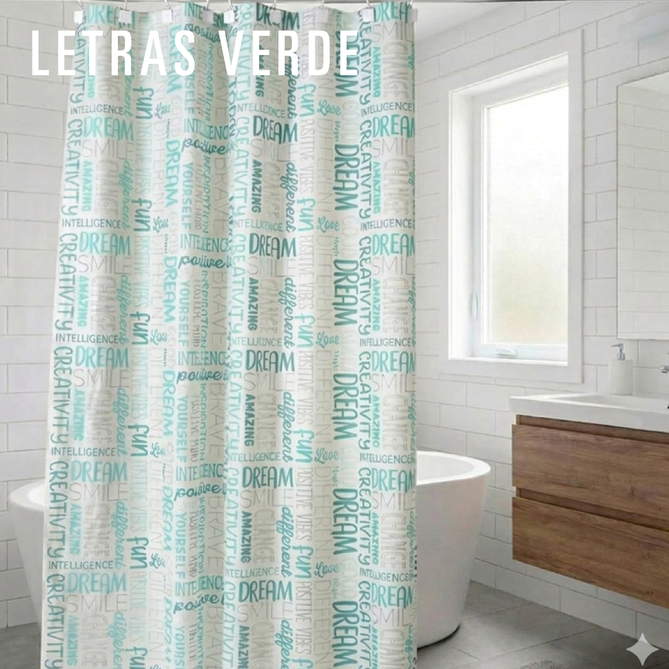 REDISEÑO WEB 2026 CORTINAS DE BAÑO LETRAS VERDE